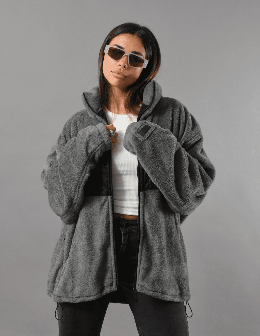 Gray Soft Fleece Jacket