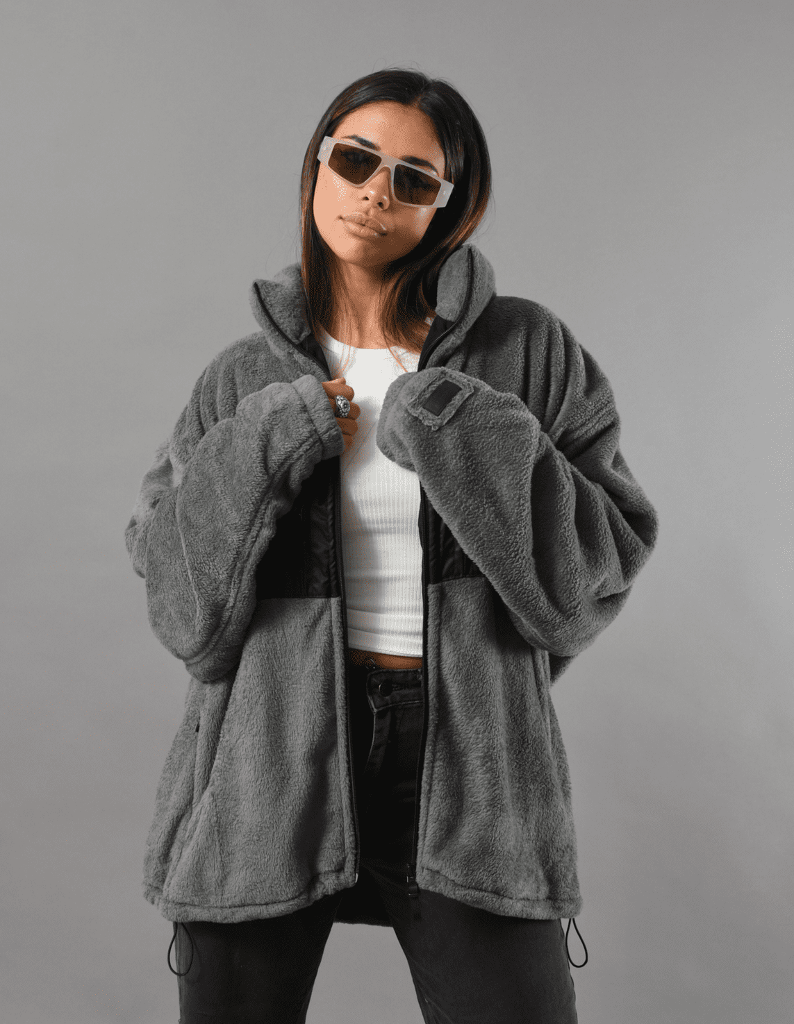 Gray Soft Fleece Jacket