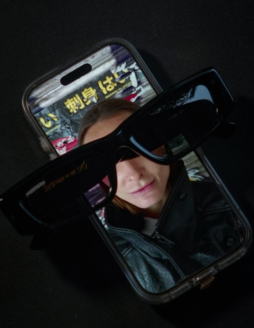 Croco Black Sunglasses