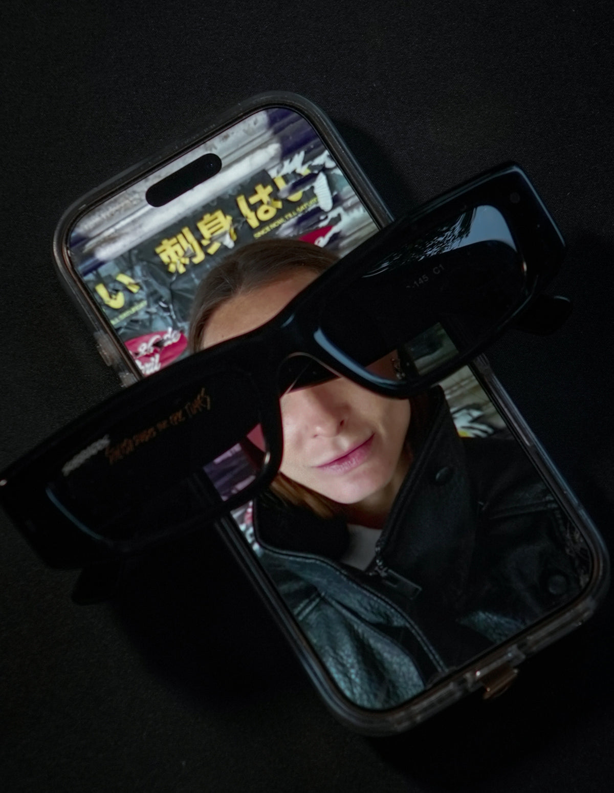 Croco Black Sunglasses