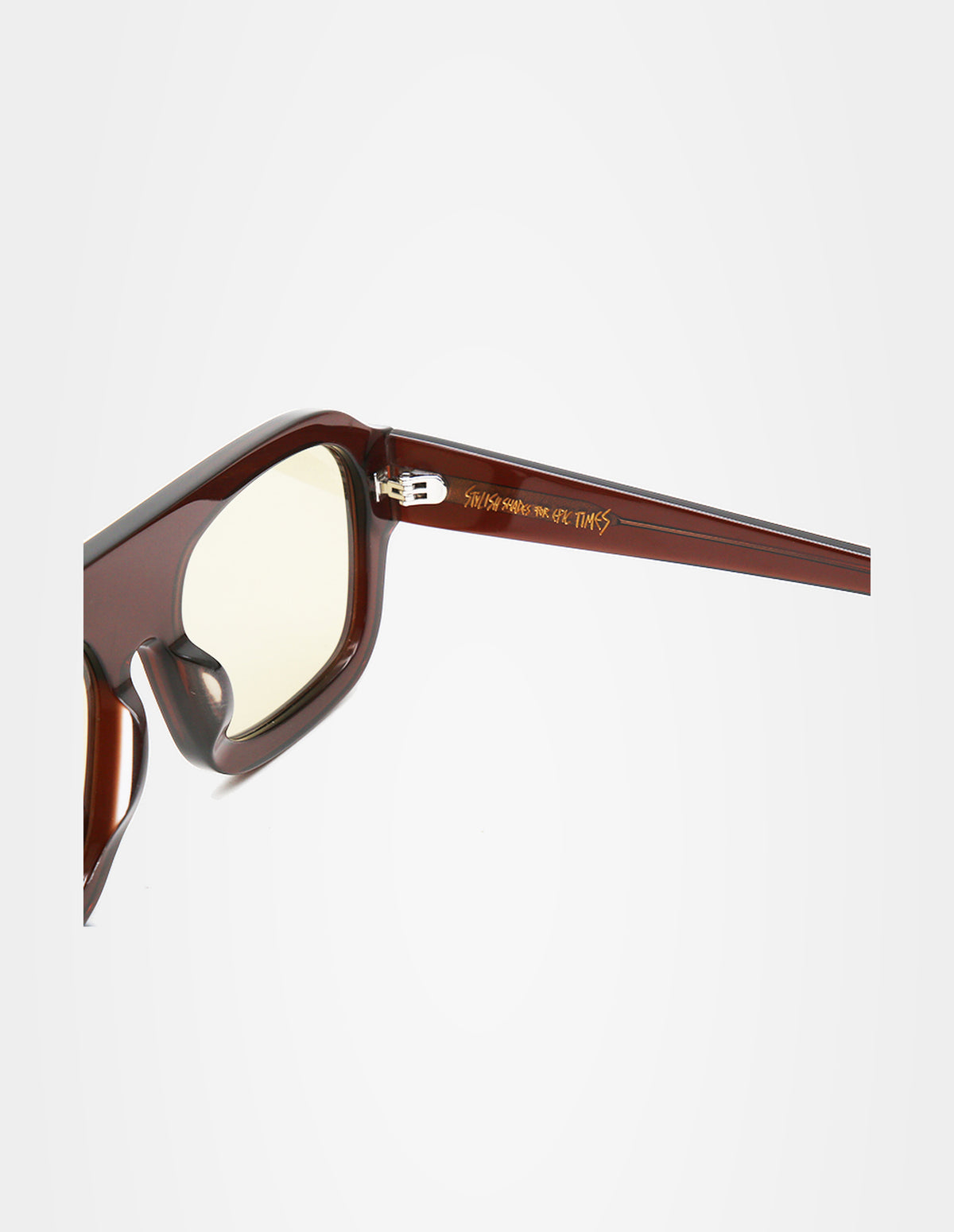 Velvet Brown sunglasses – temple detail – Sobrados