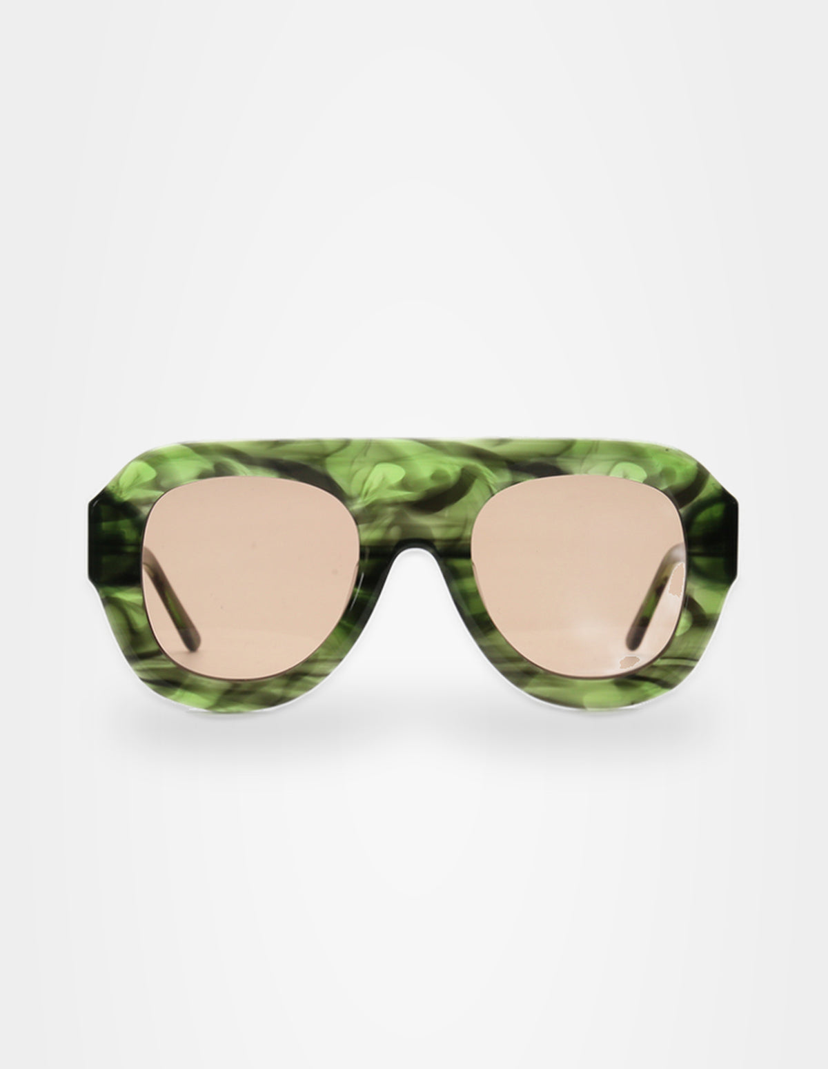 Alton Green Shell sunglasses – front view – Sobrados