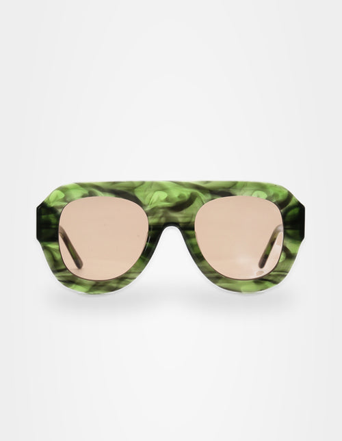 Alton Green Shell sunglasses – front view – Sobrados