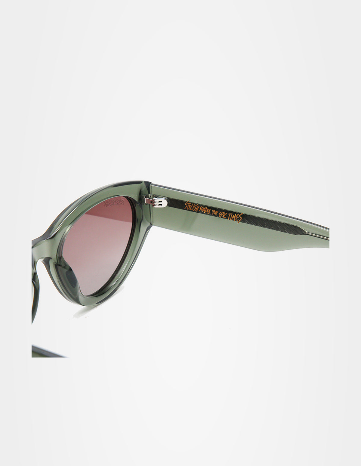Cabo Verde Olive sunglasses – temple detail – Sobrados