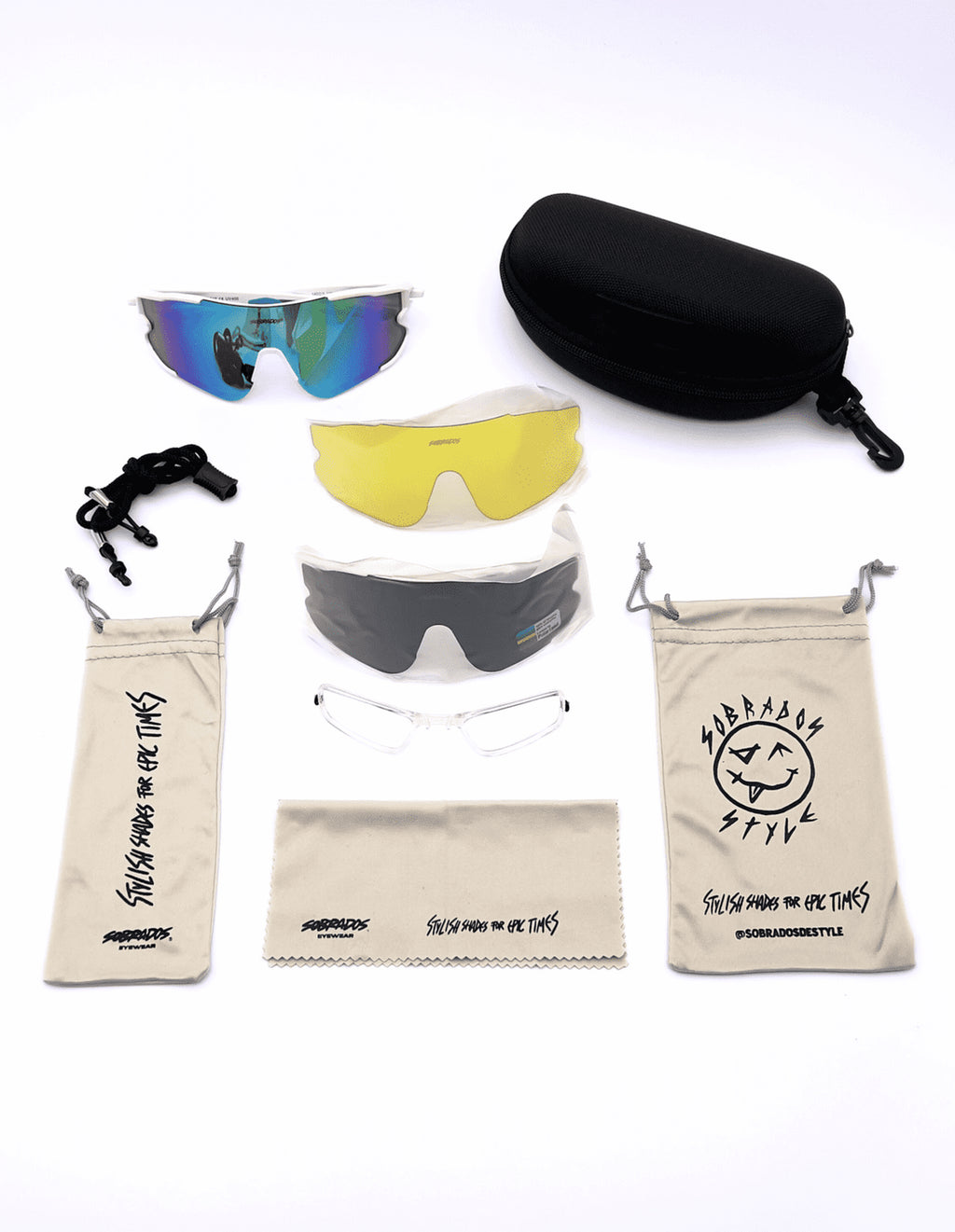 Speed White + 2 Sunglasses