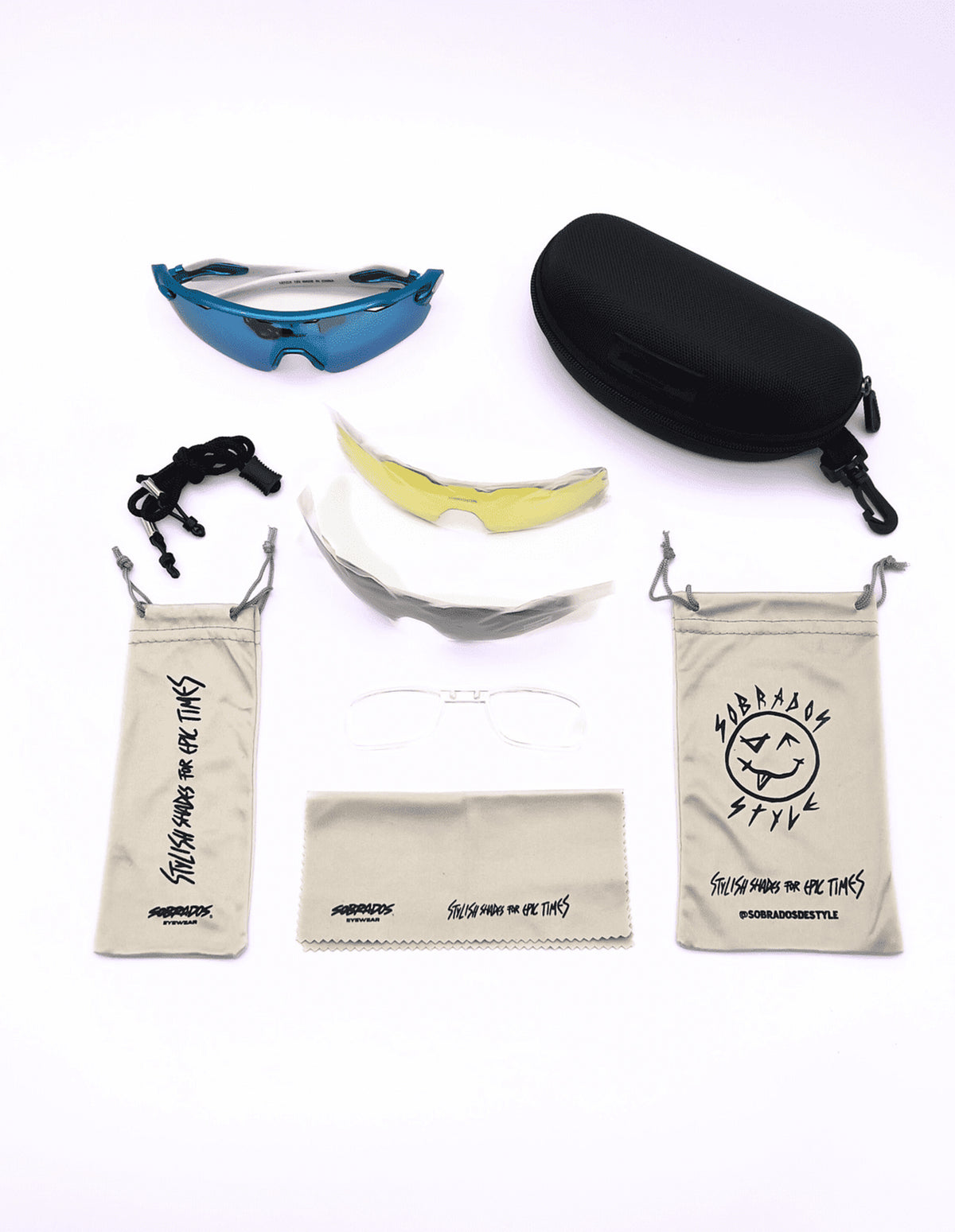Rider White Blue + 2 Sunglasses